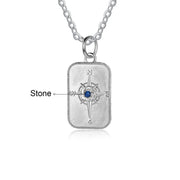 Personalized Stainless Steel Compass Necklace