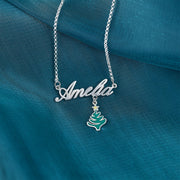 Personalized Name Necklace White Gold Plated Christmas Gift