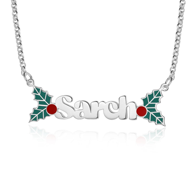 Personalized Name Necklace White Gold Plated Christmas Gift