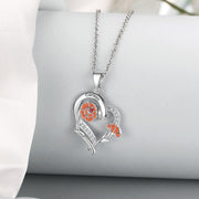 Copper Birthstone Birthflower  Pendant Necklace