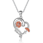 Copper Birthstone Birthflower  Pendant Necklace