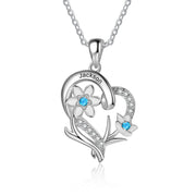Copper Birthstone Birthflower  Pendant Necklace