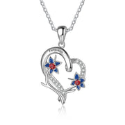 Copper Birthstone Birthflower  Pendant Necklace