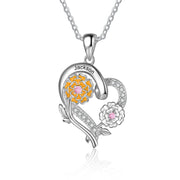 Copper Birthstone Birthflower  Pendant Necklace