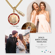 Alloy Personalized Birthstone Animal Dog Pendant Necklace