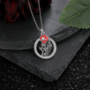 Halloween Gifts Hand Rose Flower Necklace