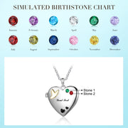 Rhodium Plated Heart Photo Necklace