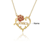 Jewelry Personalized Rose Flower Name Necklace