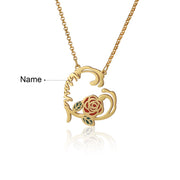 Jewelry Personalized Rose Flower Name Necklace