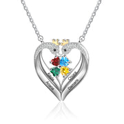 Personalized Birthstone Animal Swan Heart Shape Pendant Necklace
