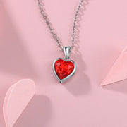 Jewelry Personalized Rhodium Plated Heart Shape CZ Necklace
