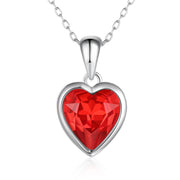 Jewelry Personalized Rhodium Plated Heart Shape CZ Necklace