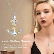 Rhodium Plated Personalized Anchor Necklace