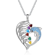 Copper Dolphin Heart Shape Necklace