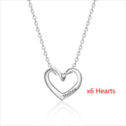 Engraving Stainless Steel Heart Shape Necklace