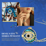 Rhodium Plated Evil Eye Necklace