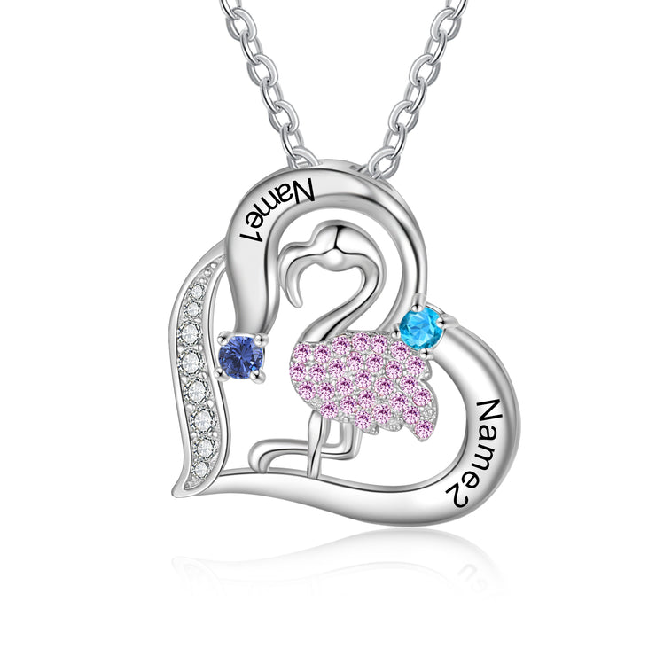 Personalized Animal Swan Pendant Necklace