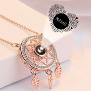 Copper Personalized 100 Language I Love You Projection Necklace