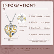 Rhodium Plated Heart Photo Necklace