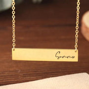 Personalized Bar Pendant Necklace