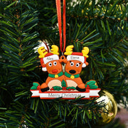 Personalized Reindeers Ornament Custom 2-7 Names Cute Family Christmas Decor