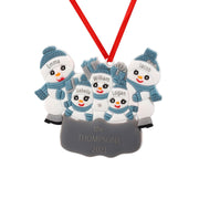 Snowman Personalized Christmas Ornament With Engraved 3-6 Names