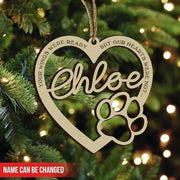Personalized Wooden Heart Pet Paw Christmas Ornament
