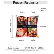 Customize 4 Photos and Text Pillowcase Best Gift for Love