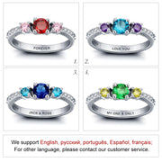 Personalized Birthstone 925 Sterling Silver Ring