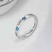 Sterling Silver Personalized Crystal Birthstone Ring
