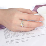 925 Sterling Silver Double Heart Ring
