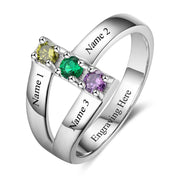 Cubic Zirocnia Ring with Personalized Names