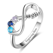 MOM+3 Birthstone MOM Rings