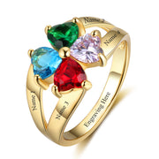 925 Sterling Silver Birthstone Ring with Name