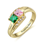 Personalized Birthstone 925 Sterling Silver Family Ring