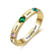 Sterling Silver Personalized Crystal Birthstone Ring