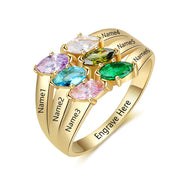 S925 Colordul Birthstone Names Rings