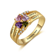 Cubic Zirconia Flower Rings with Names