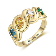925 Sterling Silver Cubic Zirconia Name Rings