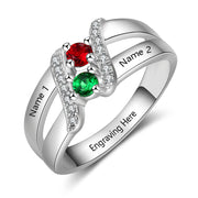 925 Silver Birthstones Name Rings
