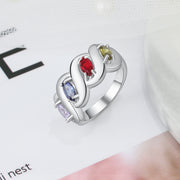 925 Sterling Silver Cubic Zirconia Name Rings