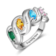 925 Sterling Silver Cubic Zirconia Name Rings