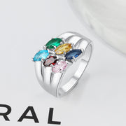 S925 Colordul Birthstone Names Rings