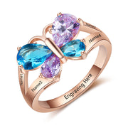 925 Sterling Silver CZ Butterfly Ring