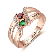 925 Silver Birthstones Name Rings