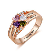 Cubic Zirconia Flower Rings with Names