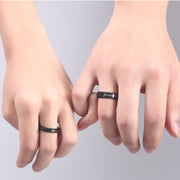 Personalized Stainless Steel Black Ring
