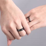 Personalized Stainless Steel Black Ring