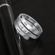 Jewelry Birthstone & Engraved Stainless Steel Ring