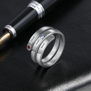 Jewelry Birthstone & Engraved Stainless Steel Ring